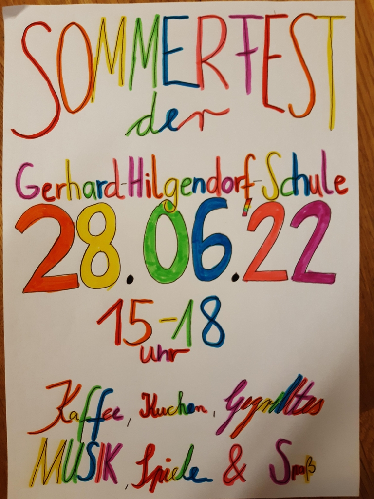 Plakat zum Sommerfest der GHS