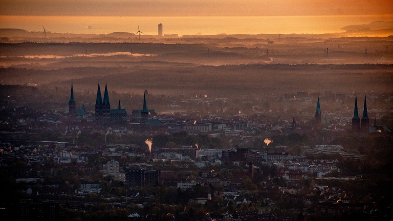 Lübecks Türme von oben