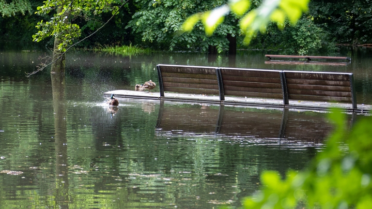 Überschwemmung im Herrengarten